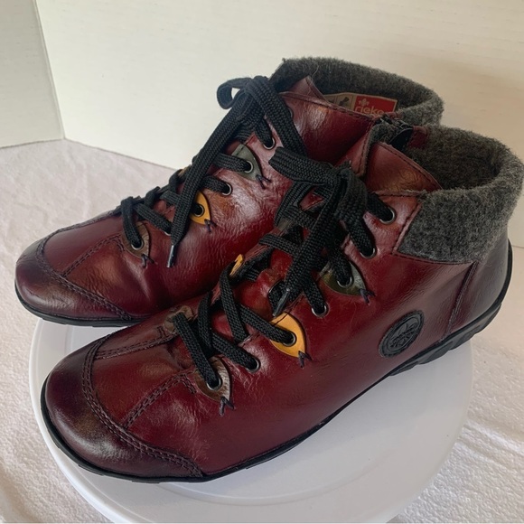 Rieker Boots Ankle Bootie Short Ankle Boots Shoeties Red Multi Colour Size 41 /9 - Picture 4 of 13